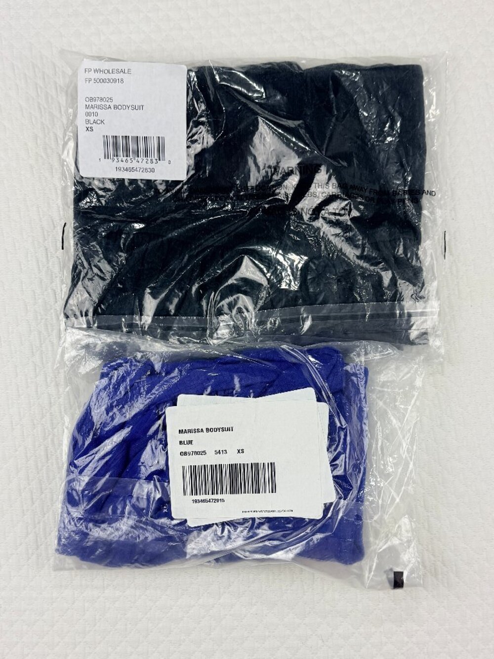 Bundle of 2‎ XS (0-2)  Free People Marissa Top Bodysuit Shirt Blue and Black